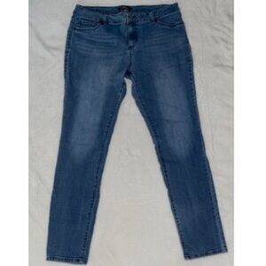 D.Jeans Women 34x29 Size 14 Blue Black Denim Straight Leg Fit Athletic Pockets